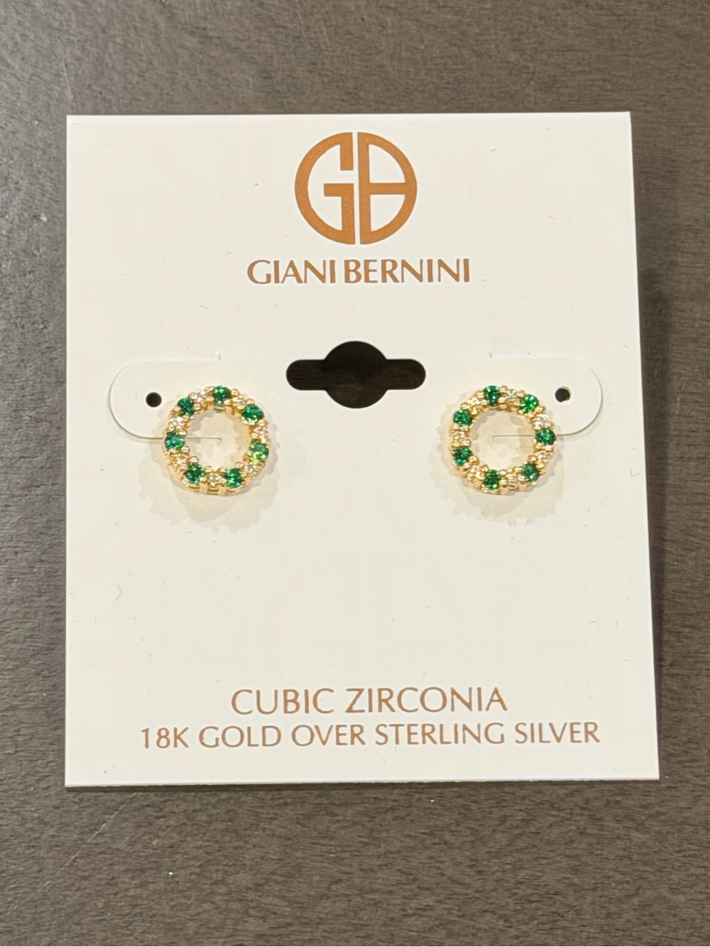 Giani Bernini Lab-Grown Green Quartz & Cubic Zirconia Circle Stud Earrings